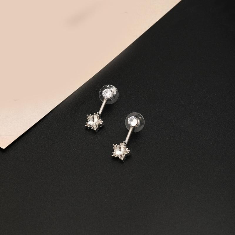 Shimmering Star Design Earrings Lightweight Zinc Metal Allergy Safe Everyday Wear