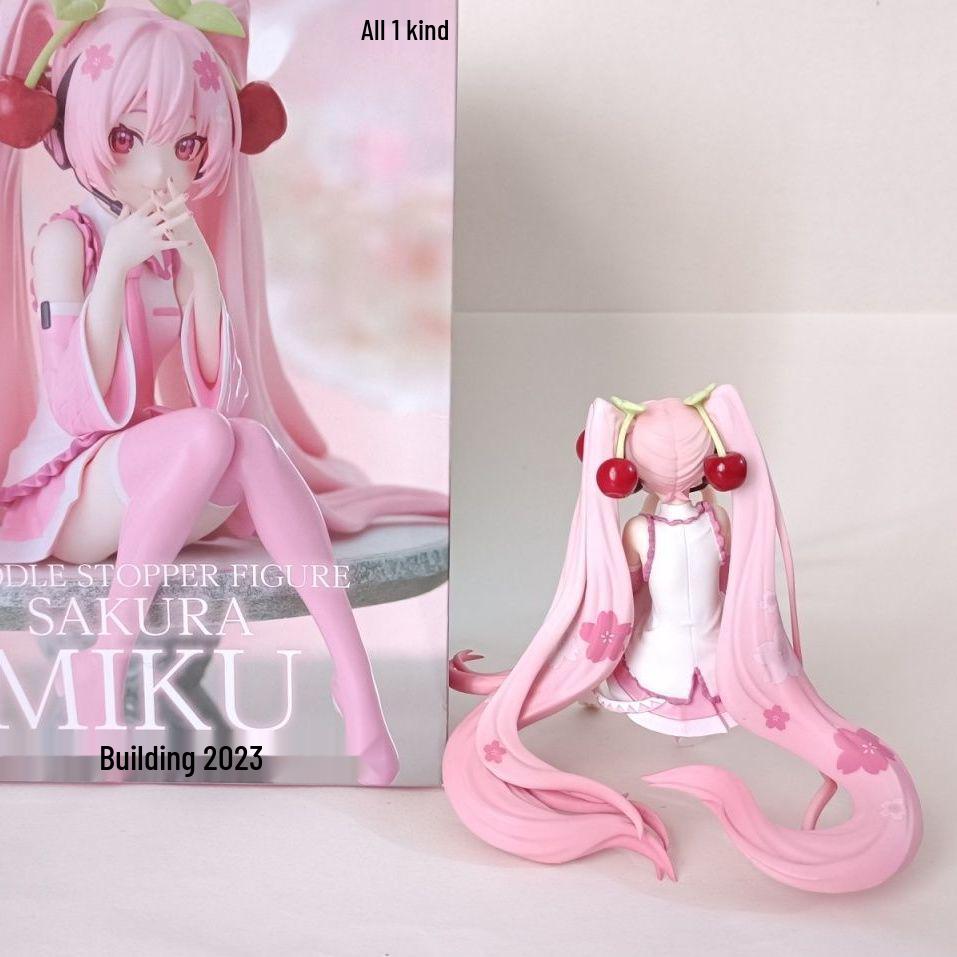 Hatsune Miku Sakura Sitting Anime Figure - Desktop Ornament and Gift
