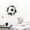 3D Breaking Through Wall Crack Soccer Football PVC Wall Sticker Self-Adhesive Removable for Kids Room Living Room Bedroom Sports Home Decor Art