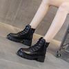 2025 new Internet celebrity autumn leather Martin boots women's platform ins British style short boots spring and autumn thin boots