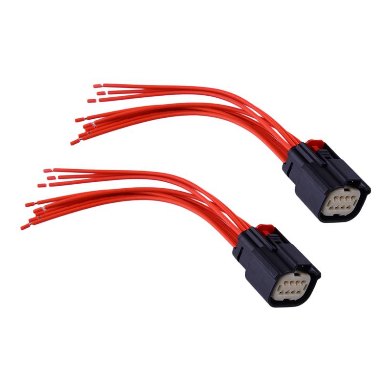 2Pcs Xenon HID LED Headlight Connector Pigtail Head Lamp Plug fit for Chevrolet Silverado 2018 2017 2016