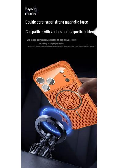 iPhone 17 Pro Max Ice Aluminum Magnetic Mesh Case with Breathable Heat Dissipation and Drop Protection