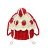 Handmade Knitted Cake Bag Children's Oblique Span Knitted Bag Finished Yarn Crocheted Sweet Lady Yarn Bag Christmas