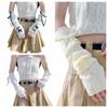 Elastic Knitted Bow Arm Sleeves Y2K Arm Warmers Streetwear Long Wrist Gloves  Lolita