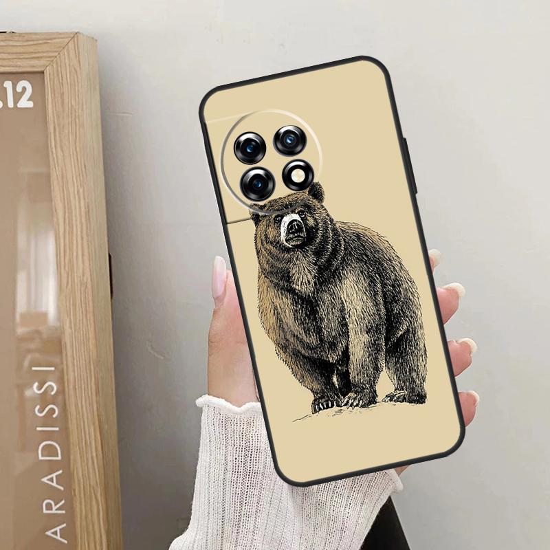 Cartoon Grizzly Bear Case For OnePlus Nord CE 5 2 3 4 Lite N20 N30 OnePlus 15 13 12 10 R 13T 10T 11 9 10 Pro Cover