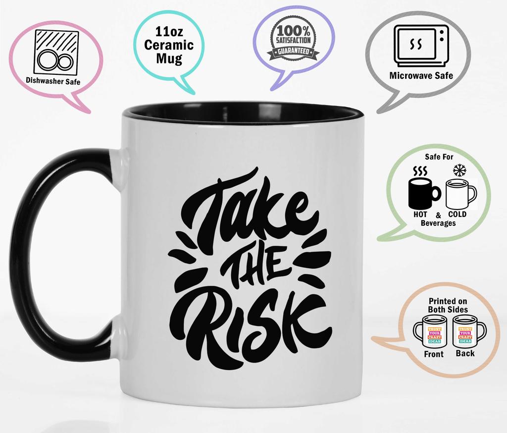 Inkdotpot 11oz Ceramic  Coffee  Mug  Take The Risk Positive Inspirational Quotes Gift For Employee Boss Coworkers