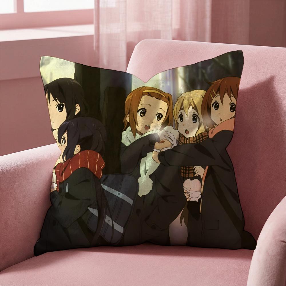 Anime K-K-ON! Cute Cushion Cover Multi-Scene Pillow Cover for Home & Car - Reversible, Soft & Durable for Daily Use