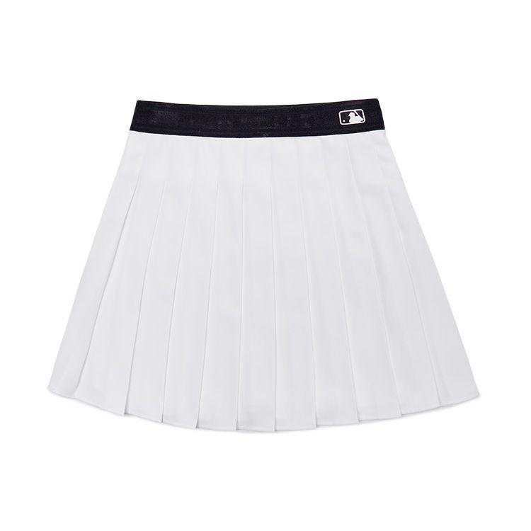 MLB Solid Comfortable Stylish High Waist Sports Casual Skirt Women skirts White 3FSKB0123-50WHS