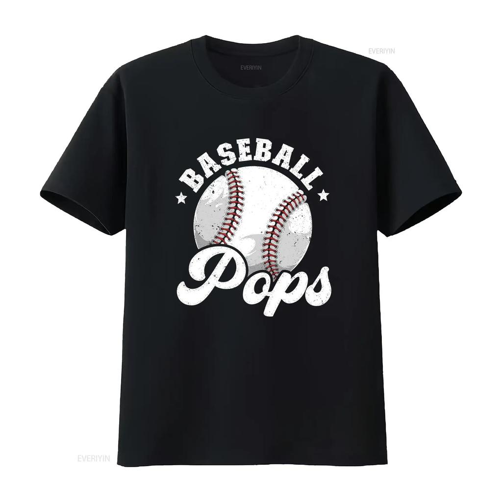 Retro Vintage Baseball Pops Sports Print Casual T Shirt vintage Washed Comfortable Versatile Unisex graphic Slightly Soft