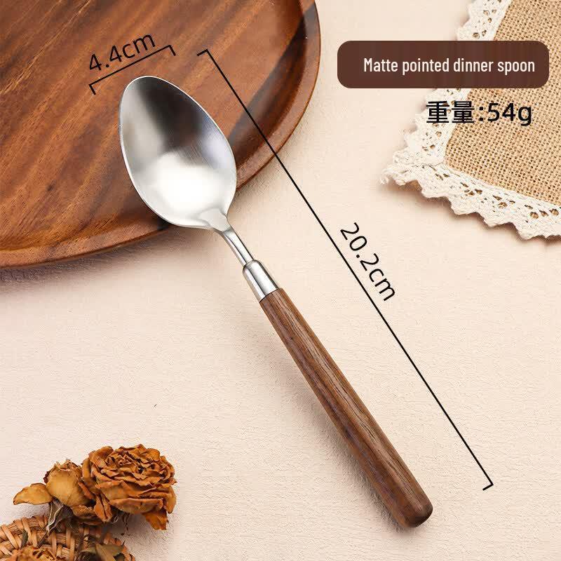 Qiwei 304 Stainless Steel Walnut Handle 3-Piece Cutlery Set