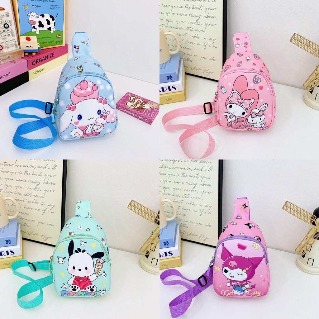 Hello Kitty Kuromi Melody Pattern Kids Chest Bag With Polyester Material And Breathable Design For Daily Use In Kindergarten