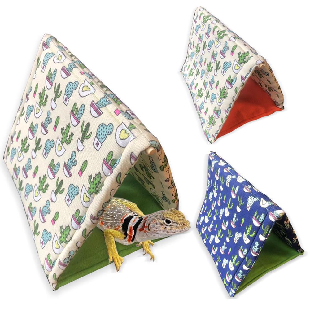 Mini Lizard Tent Cactus Pattern Detachable Machine Washable Soft Comfortable Warm Cotton Nest Hamster Sleeping Bed