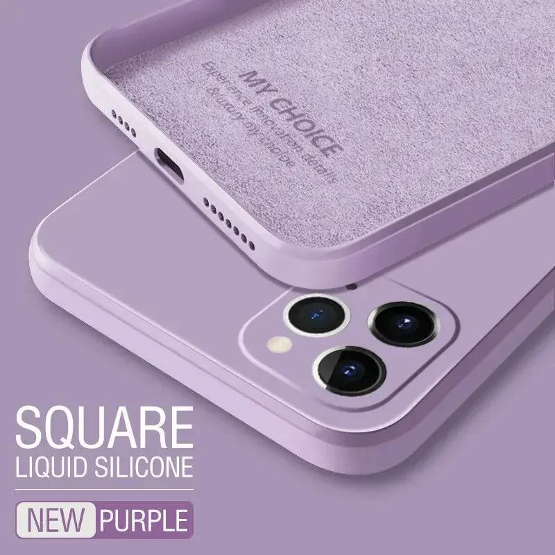 Luxury Square Silicone Case For Samsung Galaxy S24 S23 S22 S21 S20 FE Plus M31 A31 A51 A71 A53 A54 5G Note 20 Ultra Soft Cover