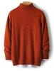 Men's High Neck 100% Wool Sweater - Thick, Cozy Knit for Casual or Business Wear
