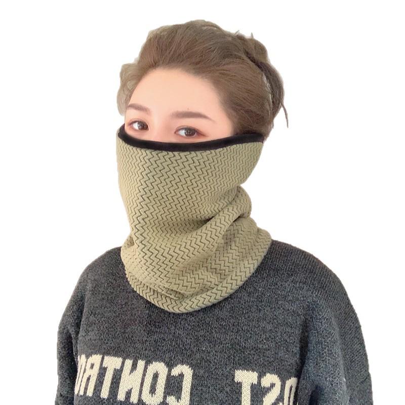 Wavy Fleece Striped Cycling Veil: Windproof, Cold-Proof Mask for Autumn & Winter