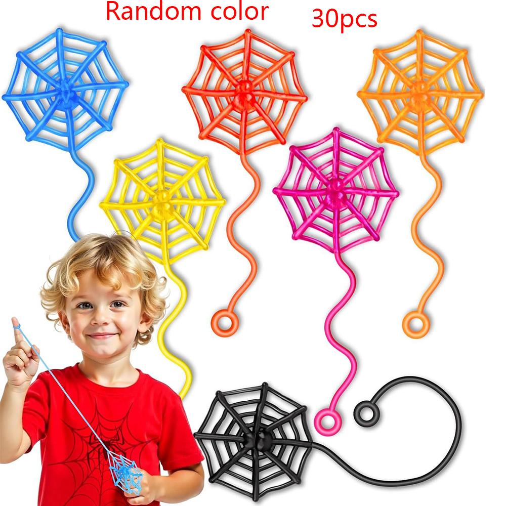 30Pcs Sticky Spider Web Sticky Hands Party Favors For Kids(Color Random)