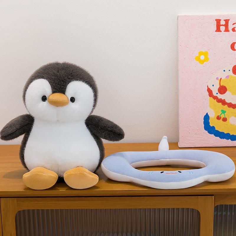 Ray swimming ring penguin doll throw pillow aquarium souvenir surrounding plush toy gift