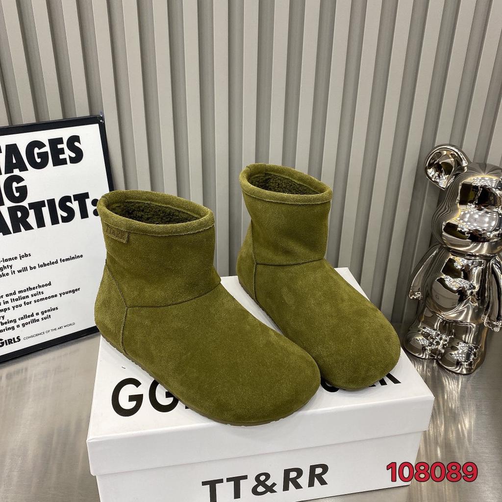 2025 autumn and winter new matte leather fashion snow boots versatile knight boots genuine leather flat-soled women's shoes soft-soled Korean versi