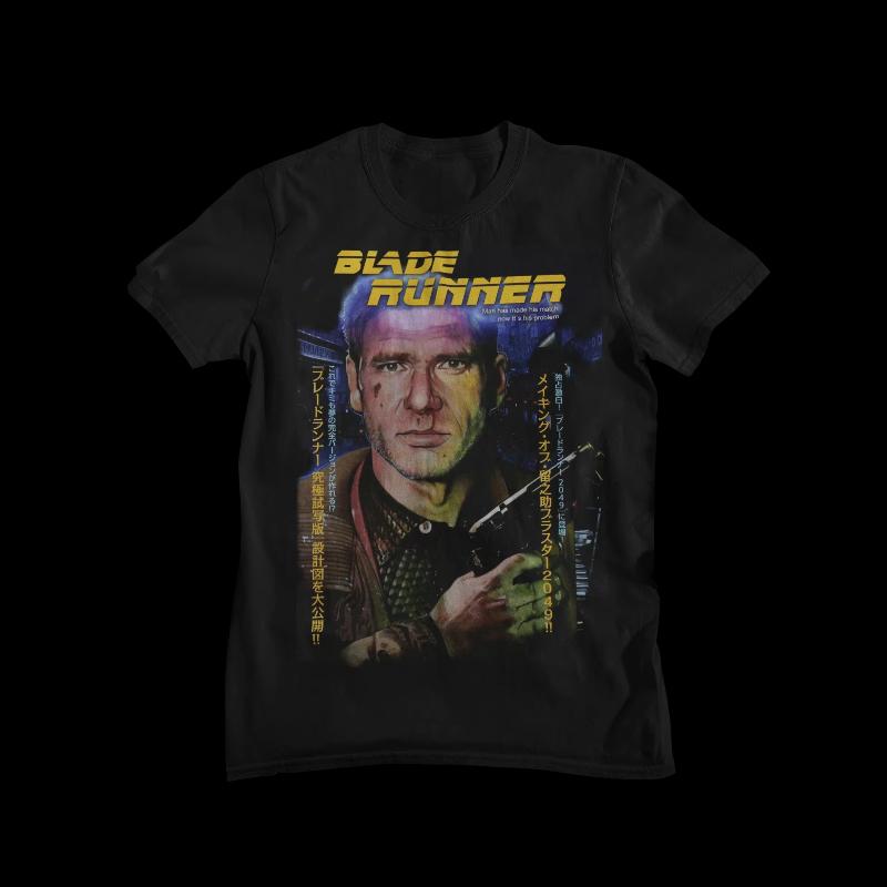 Blade Runner 1982 Retro Film T‑Shirt Unisex Los Zacht Katoen Korte Mouw Tee Sci Fi Klassiek Poster Grafisch Casual Streetwear Top voor Mannen Vrouwen