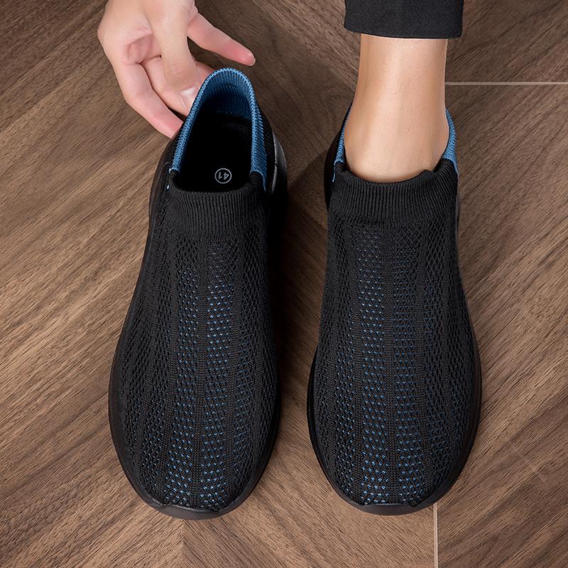 Fashion Men Mesh Loafers Women Walking Shoes Spring Summer Sports Outdoor Light Flats Black Breathable Fitness Sneakers Soft Size 35-45