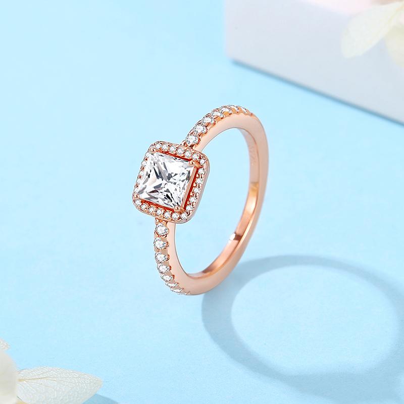 925 Sterling Silver Rings for Women Original Infinity Love Heart Engagement Wedding Ring Rose Gold Crystals Luxury Jewelry Gift