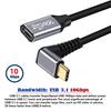 Cablecc 10Gbps 100W Male To Female USB Type C Angled Extension Data Cable with Sleeves for 2M 3.1 USB-C Up/Down Laptops,