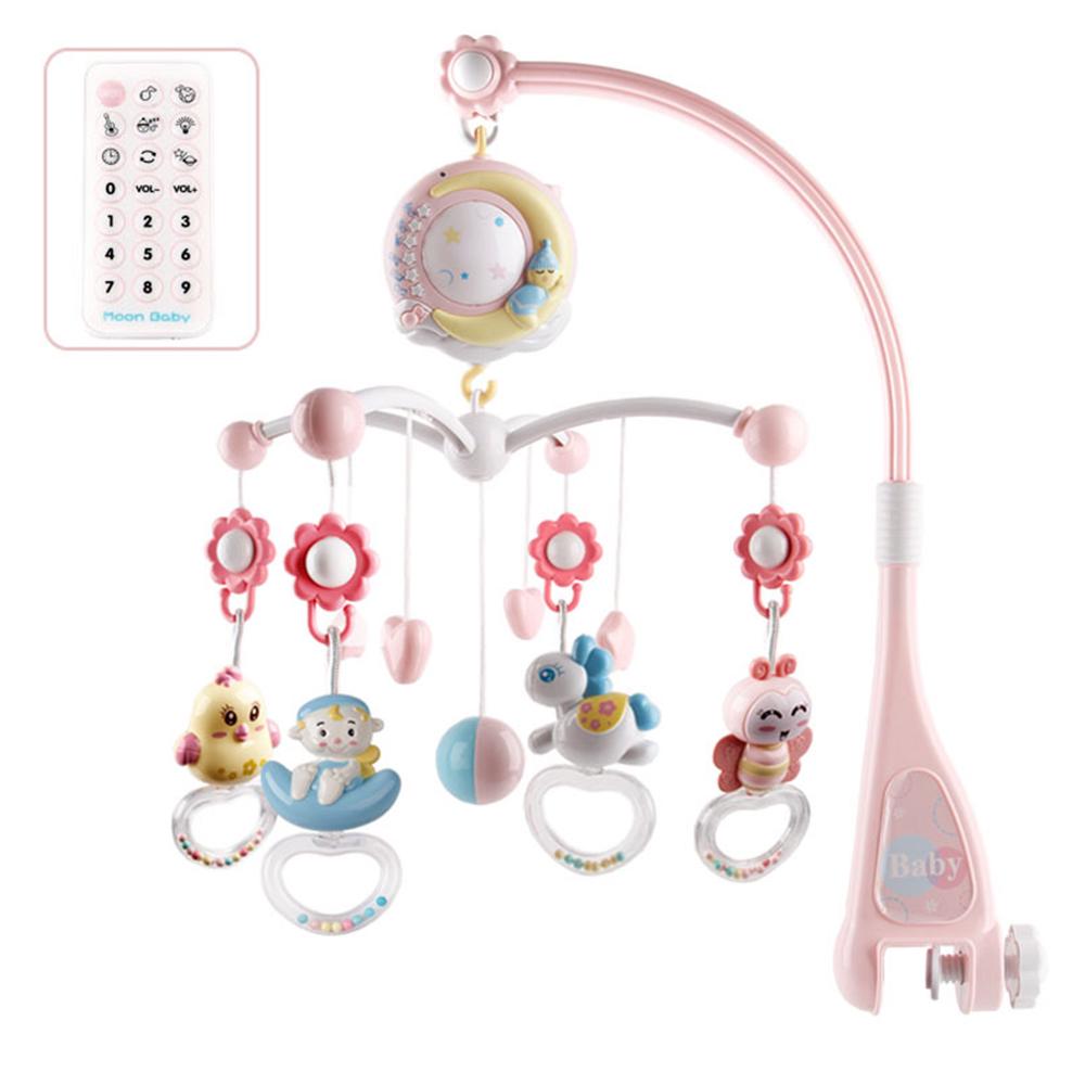 Baby Rattles Crib Mobiles Toy Holder Rotating Mobile Bed Bell Musical Box Projection 0-12 Months