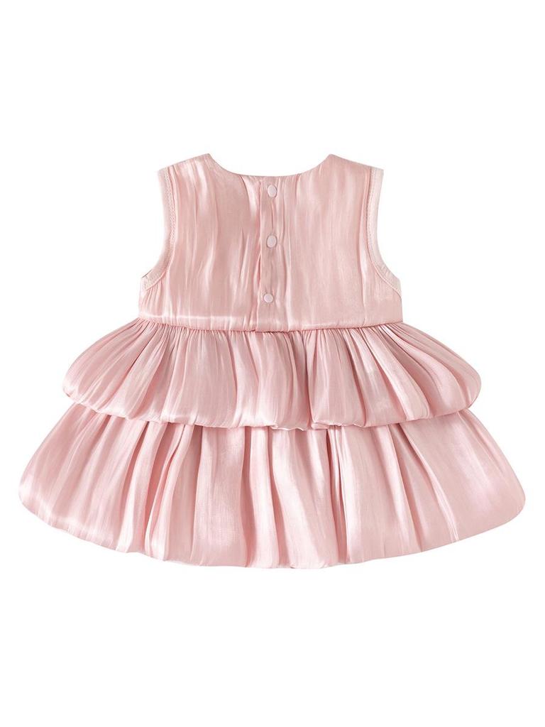 Sommer Baby Ärmelloses Prinzessinnenkleid & Strampler Kombi