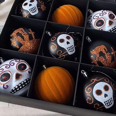 New Exquisite Halloween Decorations Horror Props Creative Skull Plastic Ball Halloween Home Painted Tree Hanging