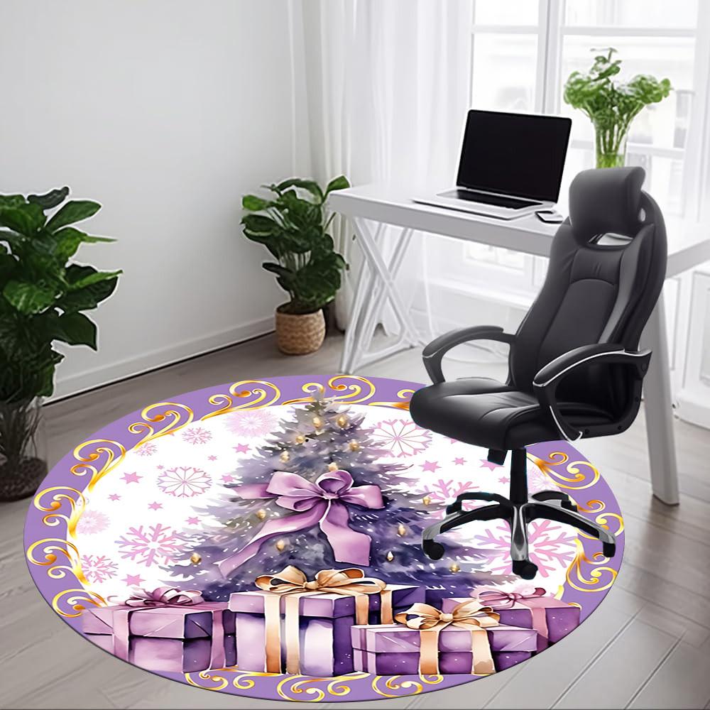 1pc Christmas Tree Carpet for Office Non-Slip, Round Carpet, Soft & Comfortable, Carpet for Office, Lightweight Round Floor Mat