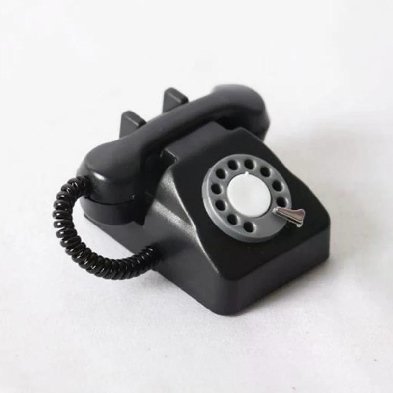 1/12 Dollhouse Miniature Plastic Telephone Classic Furniture Decor Kids Pretend Play House Toy Gift Accessories