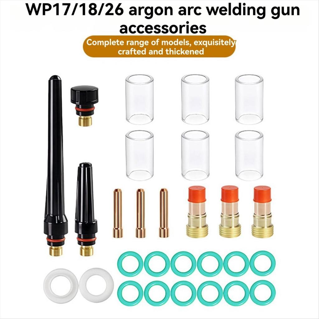 BHBL 29pcs TIG Welding Torch Accessories Stubborn Gas Lens Glass Kit for -17/18/26