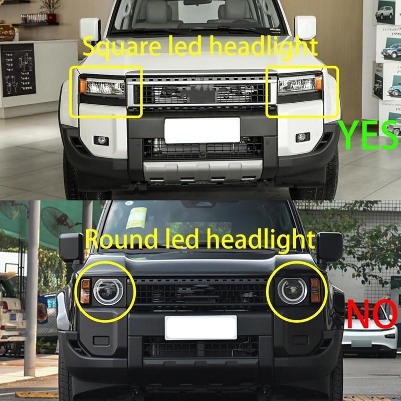 A58X-LED Daytimes Running Light For Toyota Prado LC250 Land Cruiser 250 2024 2025 Fog Light White DRL Amber Turn Signal Lamp