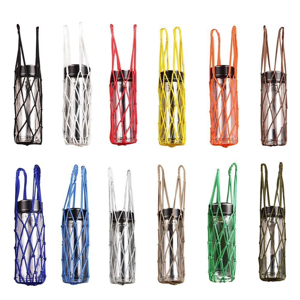 Useful Hand Woven Water Cup Mesh Bag Manual Nylon Material Cup Sleeve Weave Cotton Rope Cup Accessories Water Cup Cover