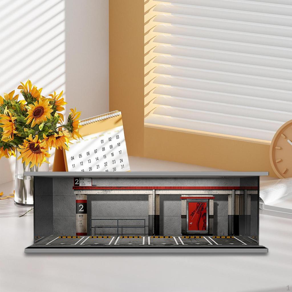1/64 Model Car Display Case Diorama Desktop Decoration Toy Storage Box Showcase Organizer