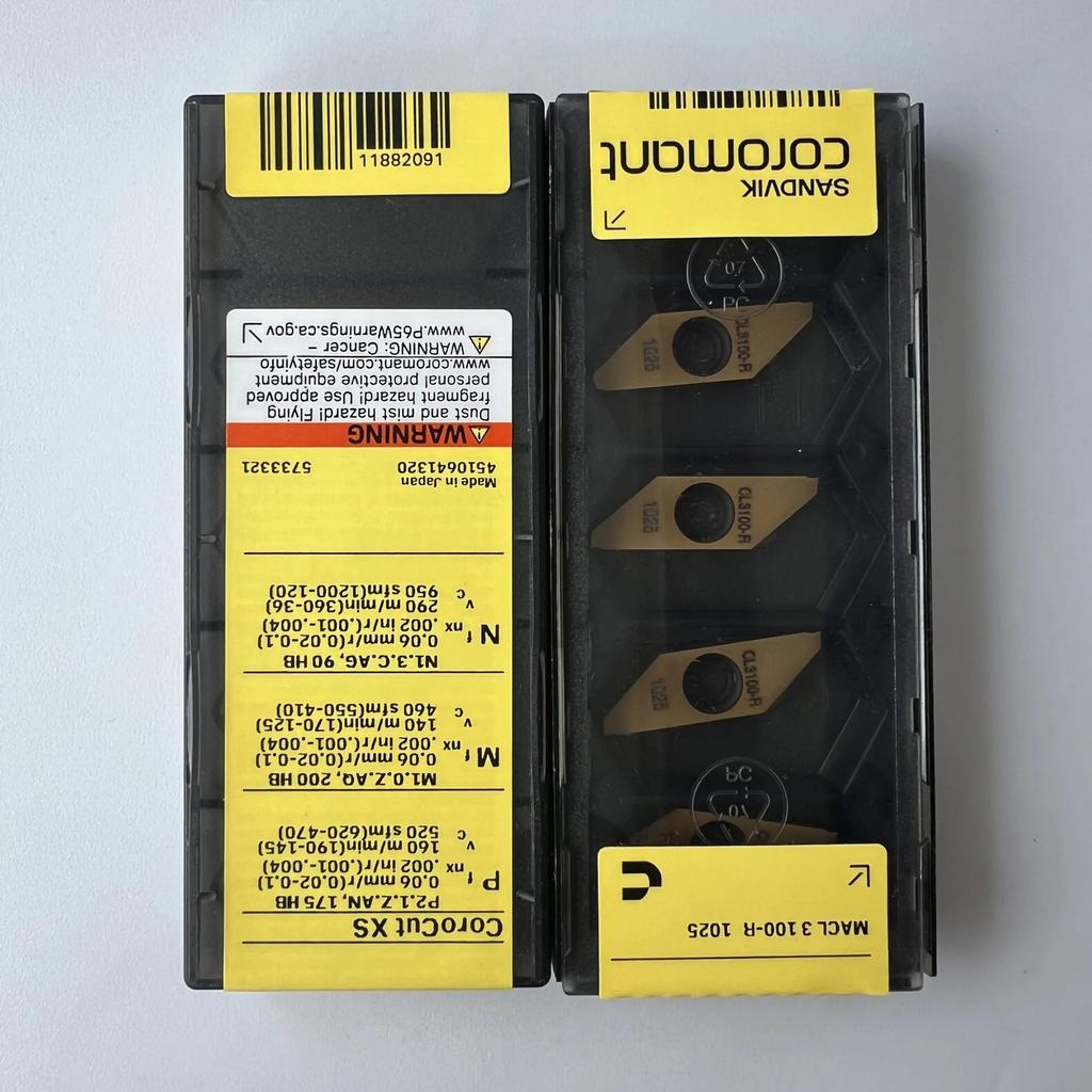 SANDVIK / MACL3100-R 1025 / Industrial indexable Carbide Inserts 10 Pcs