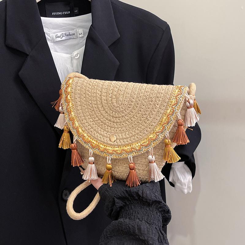 

Летние популярные женские сумки новая модная универсальная плетеная нишевая дизайнерская сумка через плечо хаки