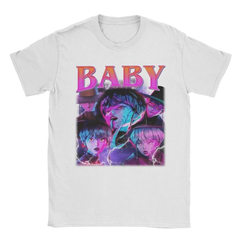 Vintage Baby JINU Saja Boys Kpop Demon Hunters T-Shirts Men Round Collar Cotton T Shirt  Short Sleeve Tees Gift Idea Clothing