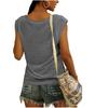 Damemote Ny Ensfarget Tank Top Sommer Bluser T-skjorte Uformell Loose Fit Basic skjorter Tank Tops