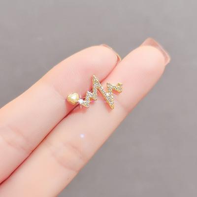 Niche Design Sense Light Luxury Ecg Brooch Female Korea Dongdaemun Personality Lightning Pin Buckle Sweater Collar Needle Tide