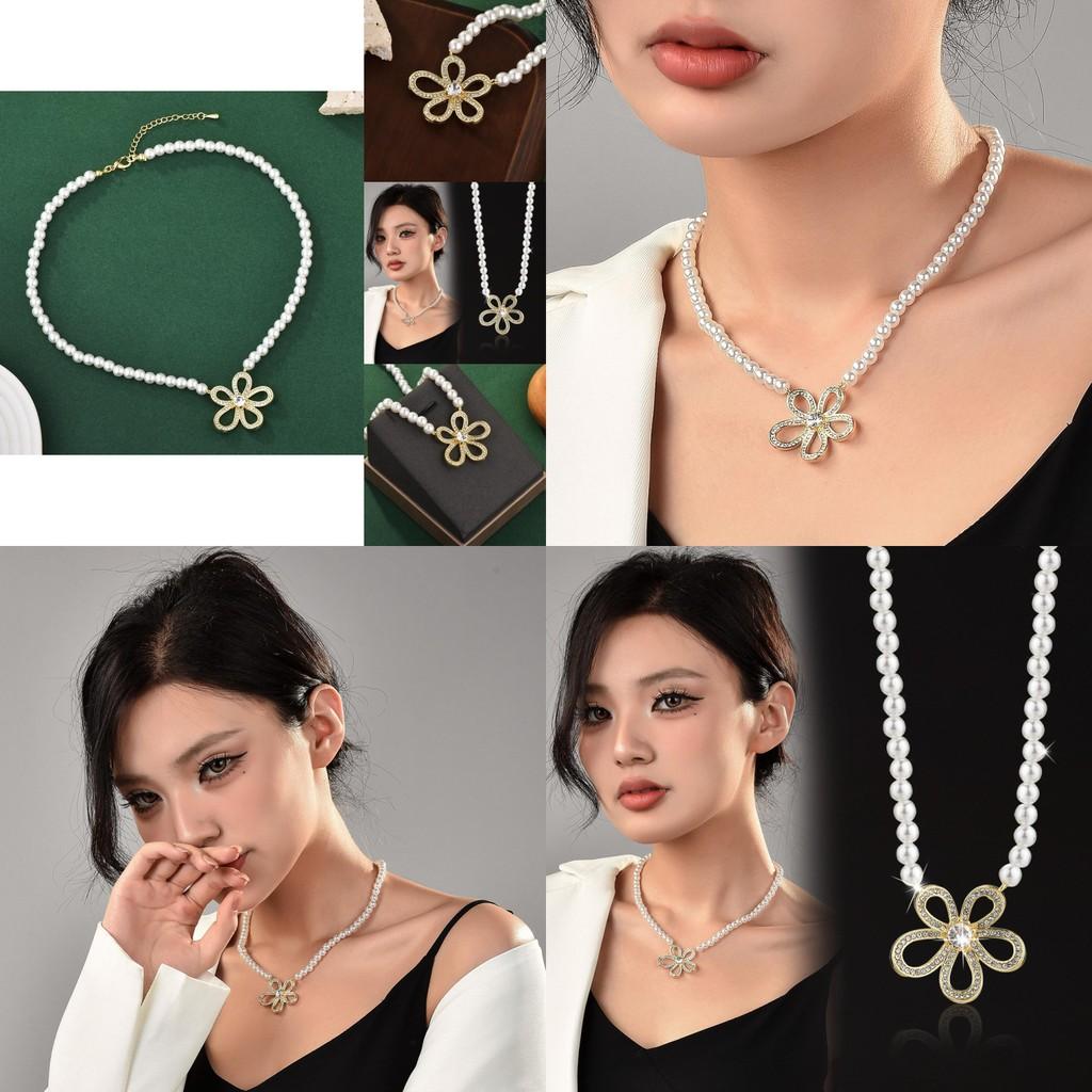 Stylish And Sophisticated Floral Pearl Necklace For Women Ideal For Everyday Wear In 2024