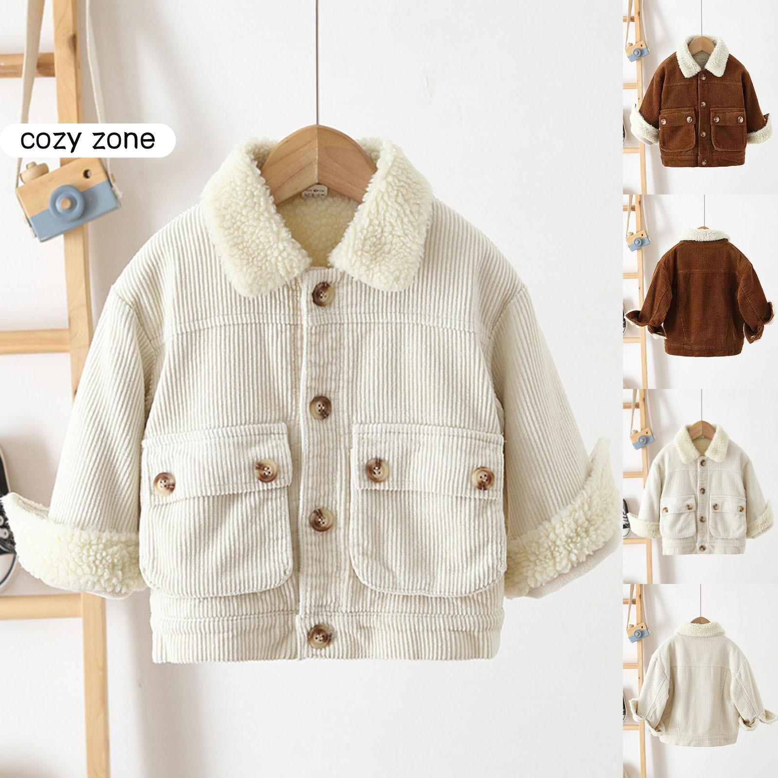 

Детская куртка, зимняя детская бархатная толстая верхняя одежда из овечьей шерсти, вельветовая одежда для малышей, осеннее и зимнее пальто