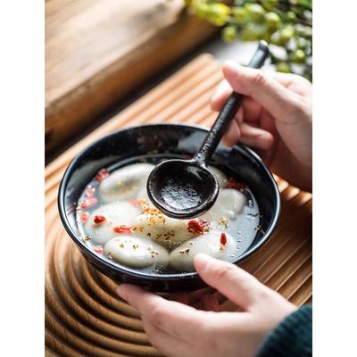 Japanese Style Long Handle Ceramic Household Spoon Spicy Hot Pot Soup Mixing Spoon