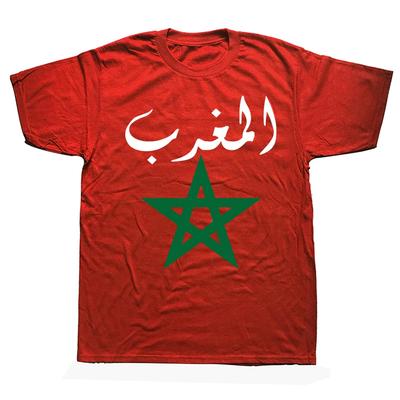 Marokko Vlag Vintage Stijl Retro Marokkaanse Voetbal T-shirts Grafisch Streetwear Korte Mouw Verjaardagscadeaus T-shirt Herenkleding
