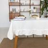White Tablecloth Washable Vintage Ruffle Trim Table Cover For Boho Wedding Tabletop Bridal Baby Shower Birthday Party Decoration