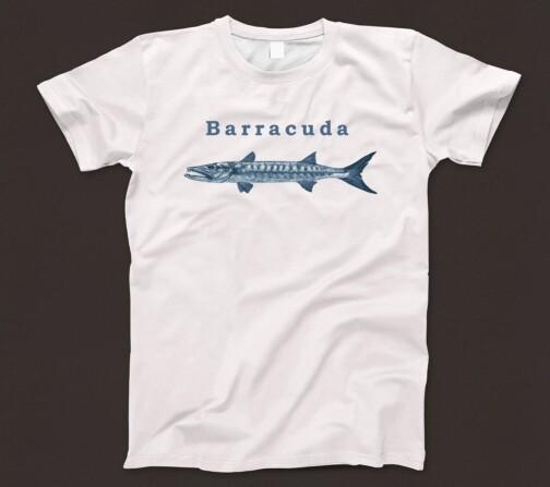 

Barracuda T Shirt 932 Sea Ocean Fishing Shark Tuna Marlin Mahi Mahi Swordfish M