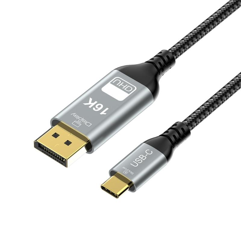 Highly Speed 80Gbps USB C To DP 2.1 Extension Cable for 8K 60Hz 4K 240Hz Video Output with HDRs Support On Laptop and Monitor Displays