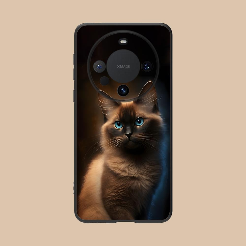 Kitten Cute Cat Kawaii Phone Case for Huawei Mate 60 50 40 30 20 10 Pro Plus Lite E 5G Black Luxury Cellphones Pretty