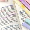 4pcs Ice Lipstick Highlighter Pens Set Oblique Brush Tip Fluorescent Color Markers Liner for Drawing & Painting A7626