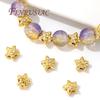 Star Beads 18K Gold Plated Brass with Zircon Spacer Beads Separators For Bead Findings DIY Jewelry Making Bracelets Accessories